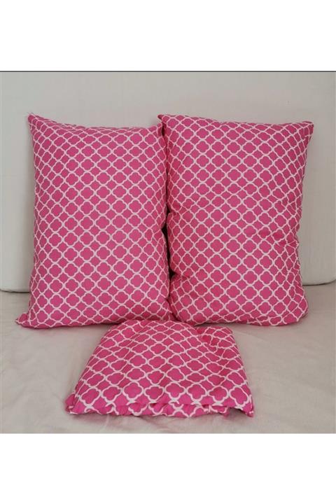 SimgeCenter Pembe Renk Desenli Battal Boy Lastikli Çarşaf Takımı