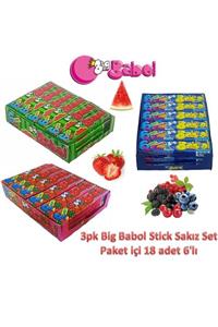 Big Babol Stick Meyveli Sakız 3 Paket Set