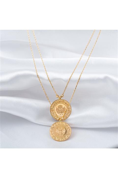 Bilezikci Kadın 2 Çeyrek Altınlı 22 Ayar Çift Zincir Kolye