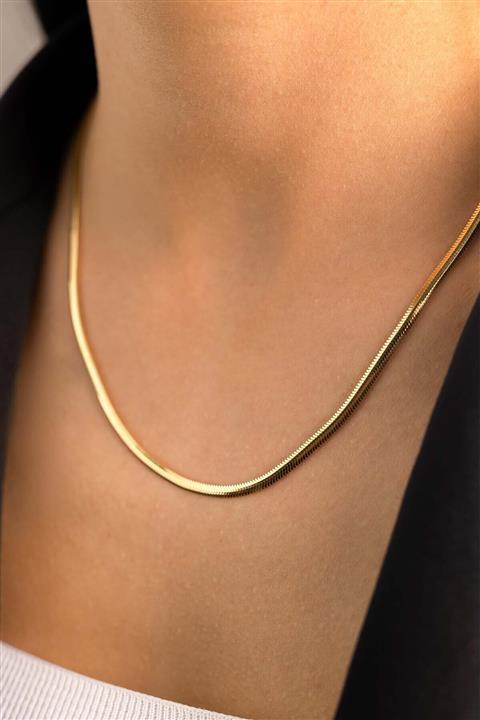 YAVUZ KUYUMCULUK 14 Ayar Altın Balık Sırtı Zincir Kolye Kalın