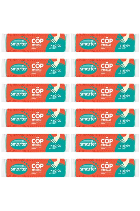 SMARTER 12 Li Büyük Boy Çöp Torbası 65x80cm ( Çöp Poşeti )