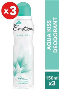 Emotion Aqua Kiss 3'Lü Kadın Deodorant (3X150 ml )