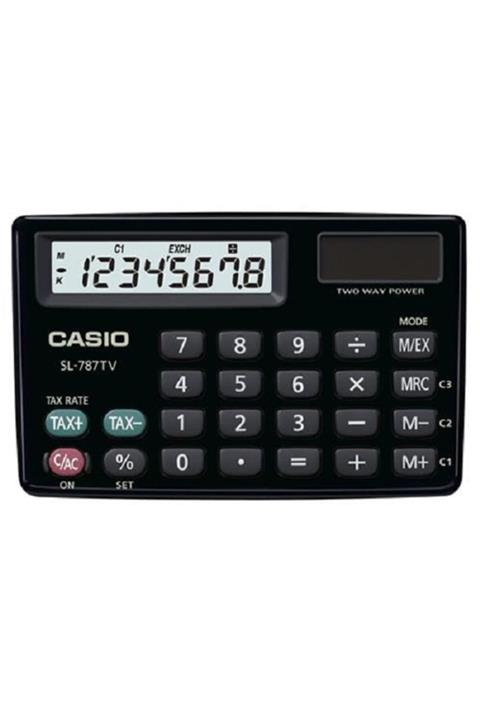 Casio Sl-787tv-bk 8 Hane Siyah Cep Tipi Hesap Makinesi