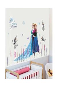 Kt Grup Elsa Anna Frozen Karlar Ülkesi Duvar Çıkartması Çocuk Bebek Odası Anaokulu Kreş Dekor Sticker