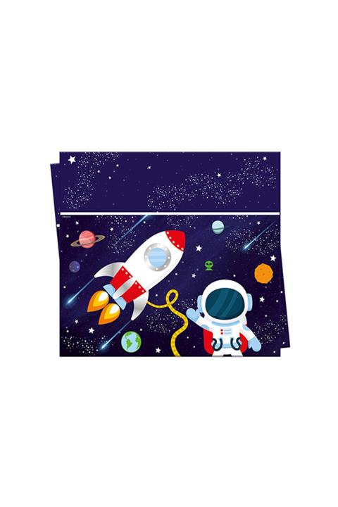 TT Tahtakale Toptancıları Kozmik Galaksi Temalı Astronot Baskılı Masa Örtüsü 120x180 cm