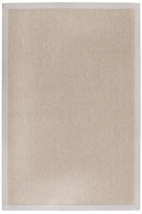 MYHOME HALI Sisal Hasır Görünümlü İç Ve Dış Mekan Kullanıma Uygun Krem Bordürlü Dokuma Halı 4535/26