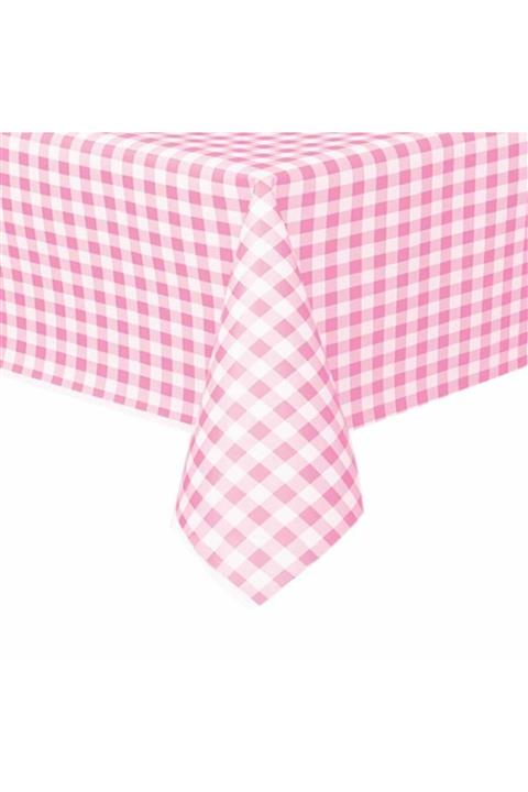 PartiMasalı Pembe Kareli Model Masa Örtüsü