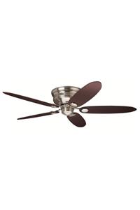 Hunter Fan Low Profile Fırçalanmış Nikel Alçak Tavanlar Için  Tavan Vantilatörü 112 132 cm