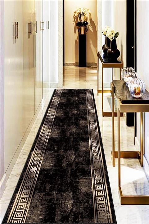 NeluxHome Makinede Yıkanan Kaymaz Tabanlı Desen Kesme Rulo Yolluk Ar554