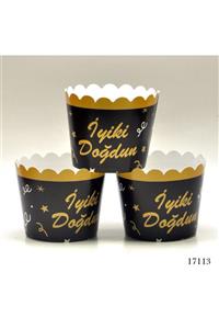 Lora Davet Cupcake Kabı Iyiki Doğdun (25 Adet) 17113 - Siyah 17113