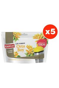 Koroplast Hanımeli Kokulu Orta Boy 15li Çöp Torbası X 5 Paket (55*60 Cm)