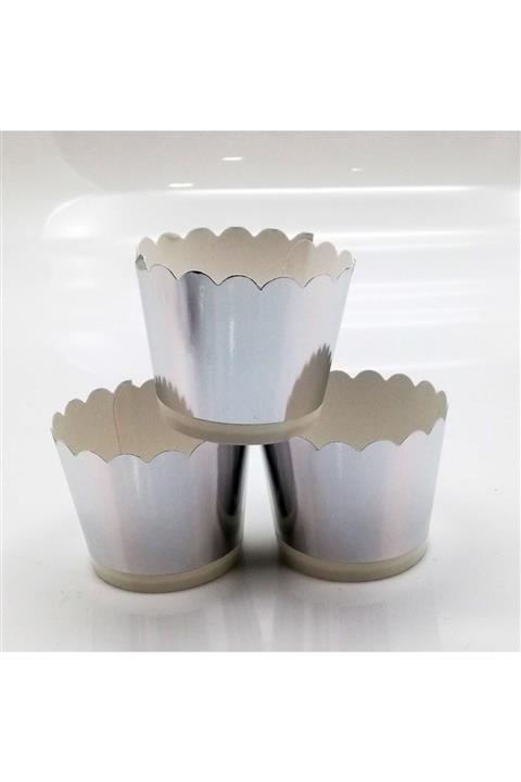 Lora Davet Cupcake Kabı Gümüş (12 Adet) 17109 - Gümüş 17109