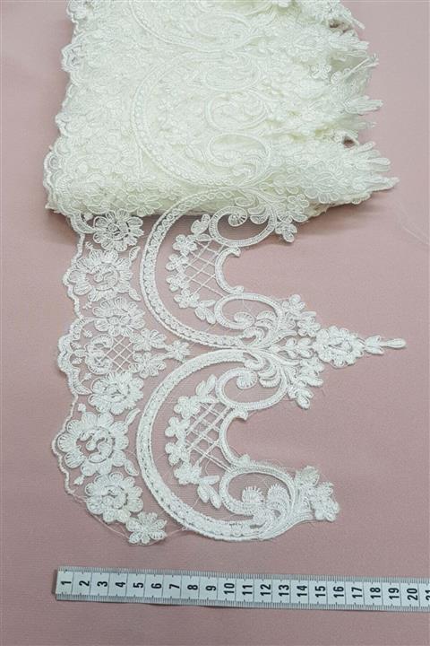 Hayalperest boncuk Krem Fransız Güpür Kenar Dantel