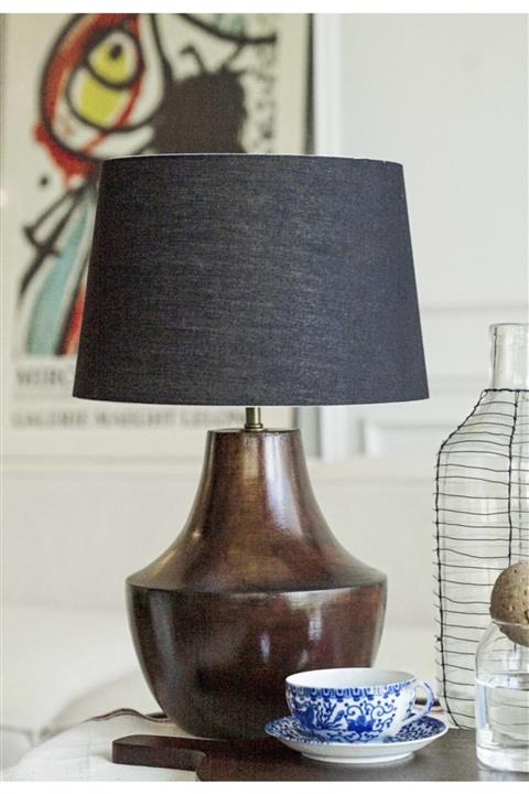 longlongstory Dekoratif El Yapımı Ahşap Abajur (MEŞE RENK)