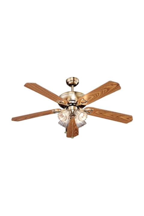 Kaşkar / Taflan Aydınlatmalı 5 Ahşap Kanatlı Aydınlatmalı Tavan Vantilatörü