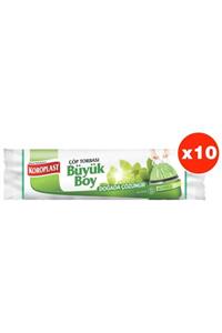 Koroplast Doğada Çözünür Büzgülü Büyük Boy 10lu Çöp Torbası X 10 Paket (65*70 Cm)