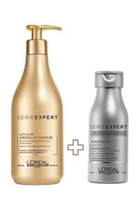 L'oreal Professionnel Yıpranmış Saçlar  +protein Onarıcı Bakım Şampuanı 500ml  Silver Beyaz Gri Saçlar Için Şampuanı 100ml