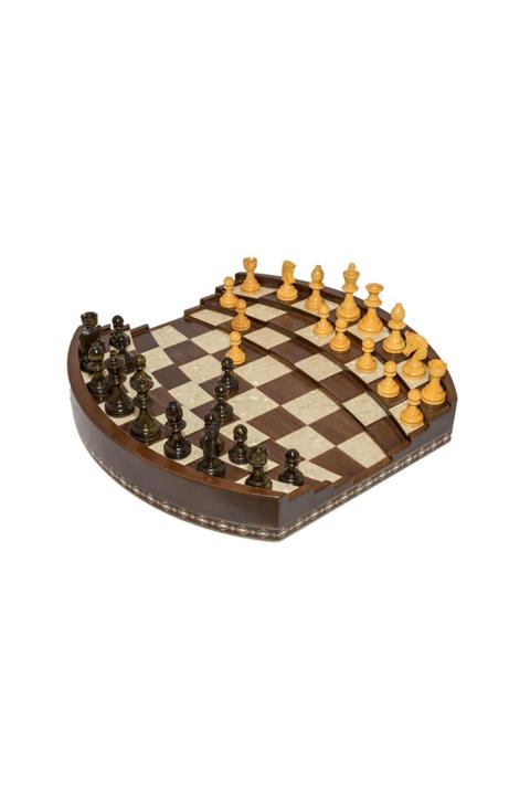 Helena Wood Art Arena 3d Chess Board Walnut Bıg Sıze