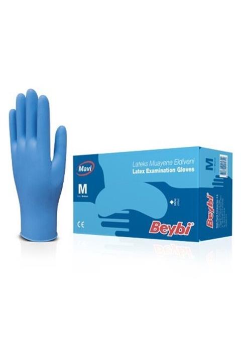 Dolphin Beybi Lateks Pudralı Mavi Eldiven - M - Paket