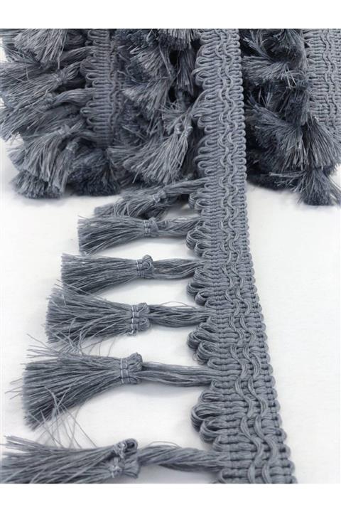 Hobigram Gri Topuzlu Saçak Püskül