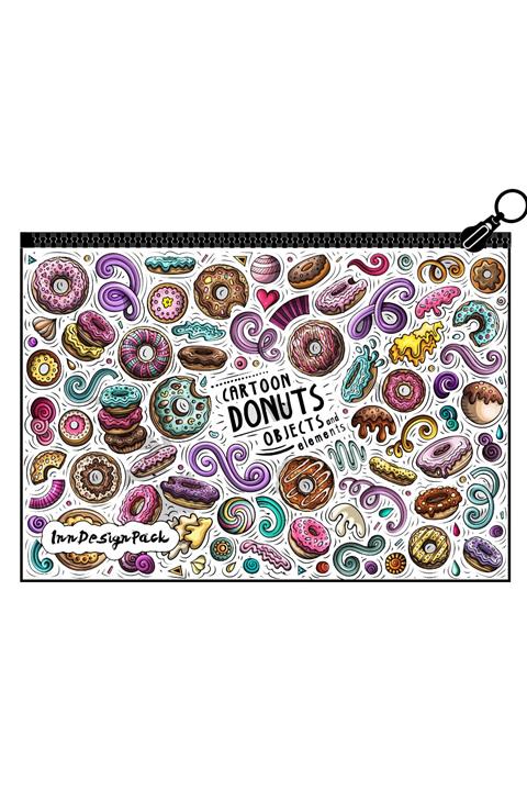 Inn Design Pack Boyanabilir Bez Kalem Kutusu 13x19 cm Donuts