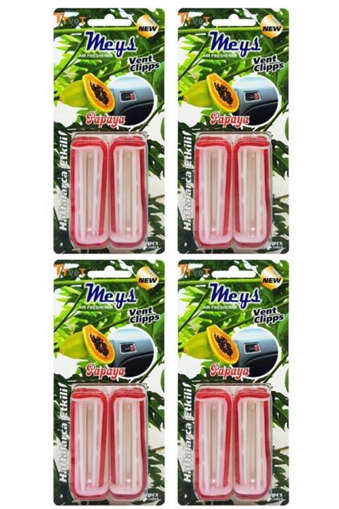 Tvet Meys Oto Petek Kalorifer Kokusu Kırmızı Klips - 4 Paket (16 Adet) Papaya