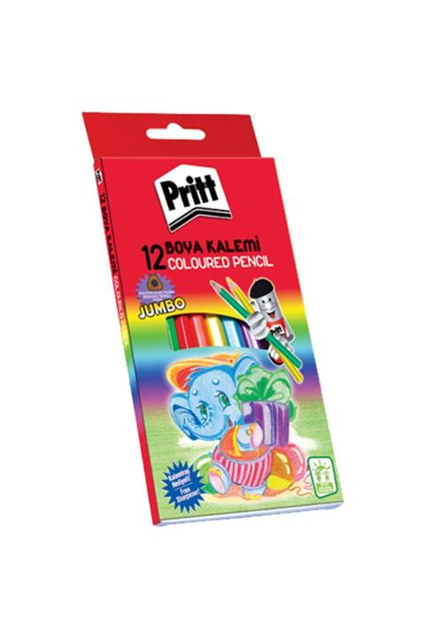 Pritt 12 Renk Jumbo Üçgen Uzun Kuru Boya 1219733