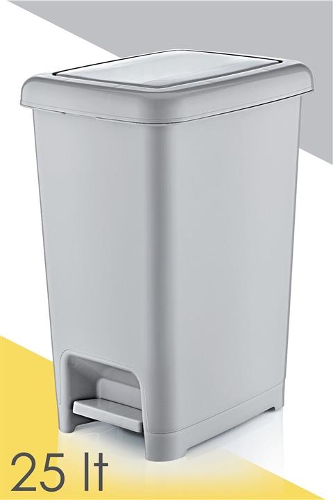 PDHome 25 Lt Slim Pedallı Çöp Kovası Açık Gri