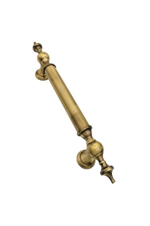 Güzel Metal Osmanlı Tekli Antik Sarı Çekme Kol - Sürgülü Kapı Kolu