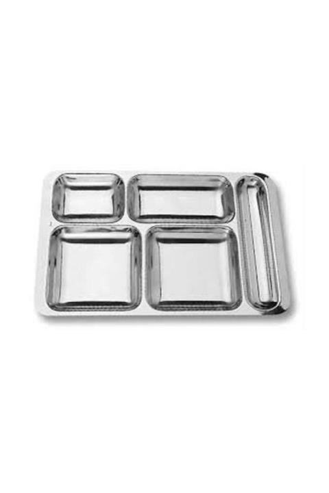 tepsiburda Kırılmaz Metal Yemek Tabldot Tabağı 5 Bölmeli
