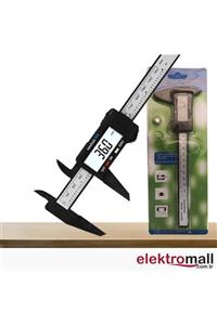 ELEKTROMALL Dijital Kumpas 150mm Karbon Fiber 2 Adet Pil Dahil