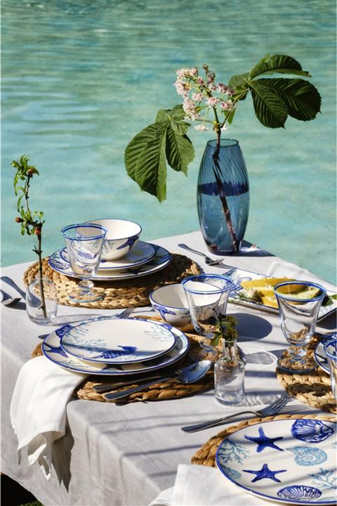 Rakle Blue Marine 19 Parça 6 Kişilik Yemek Takımı