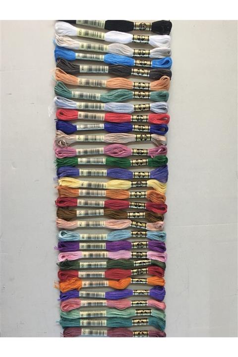 Dmc Muline 30 Renk Etamin Kanaviçe Ip Set