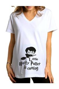 venüsdijital Little Harry Is Comıng Baskılı Hamile Tişörtü