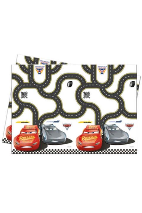 whiteavm Beyaz Araba Desenli Masa Örtüsü