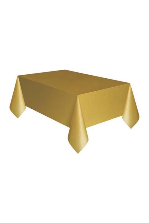 MİRGE Plastik Masa Örtüsü Altın Renk 137x270 Cm