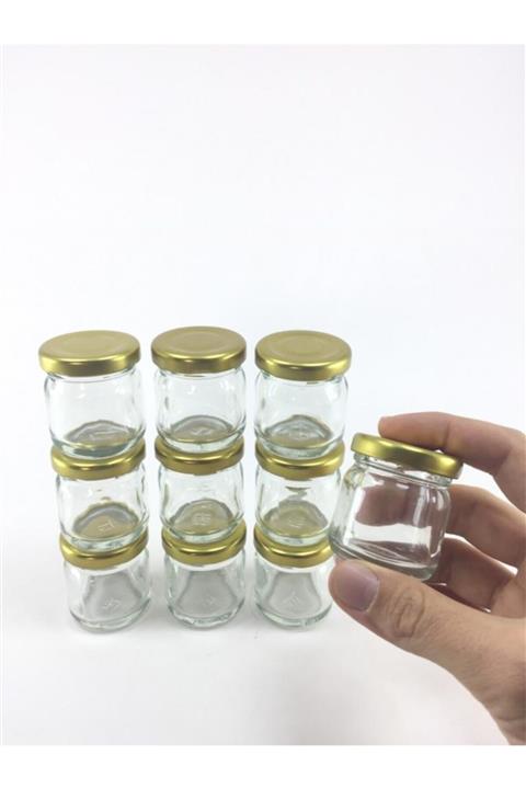 Milea 10'lu Çok Amaçlı Düzenleyici Gold Kapaklı Mini Kavanoz Seti 40 Cc