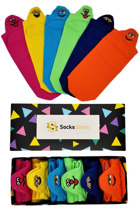 Socks Stores Nakışlı Patik Çorap 6'lı