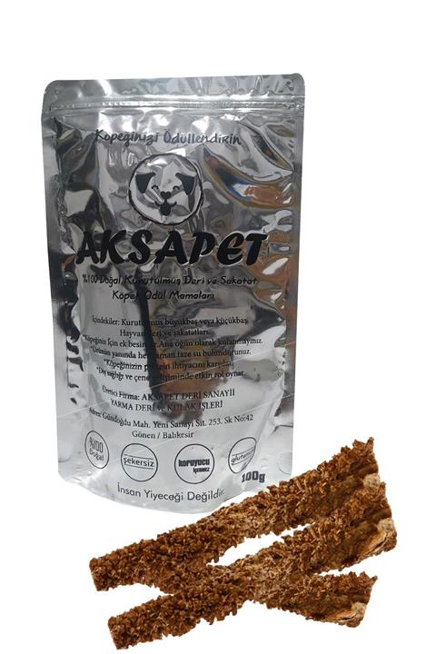 aksapet Kurutulmuş Dana Işkembe Çiğneme Ve Köpek Ödülü Maması %100 Doğal 100gr