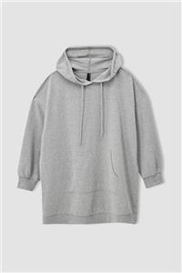 DeFacto Kapüşonlu Kanguru Cepli relax Fit Büyük Beden sweatshirt Tunik