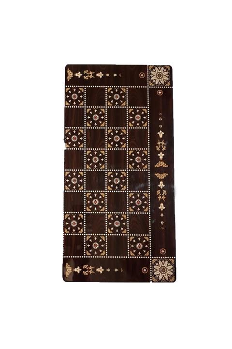 Yenigün Ahşap Ince Inci Kaplama Tasarım El Işi Tavla Takımı Büyük Boy