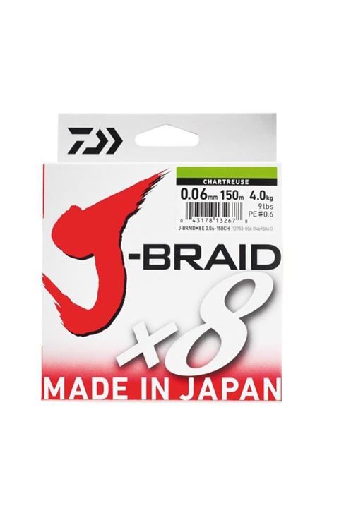 DAIWA J-braid 8b Chartreuse 0.06mm 150m Ip Misina
