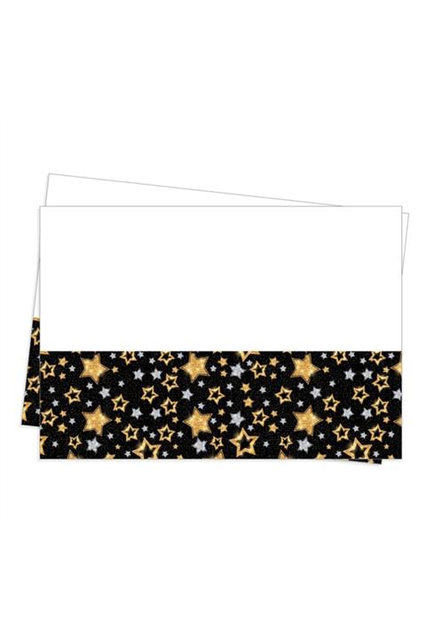 Adana Pasta Malzemeleri Masa Örtüsü Yıldızlar Siyah