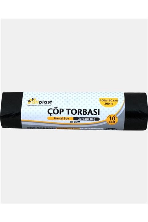 ATİPLAST Endüstriyel Hantal Boy Çöp Torbası 100x150 800 gram (10 Adetli X 10 Rulo)