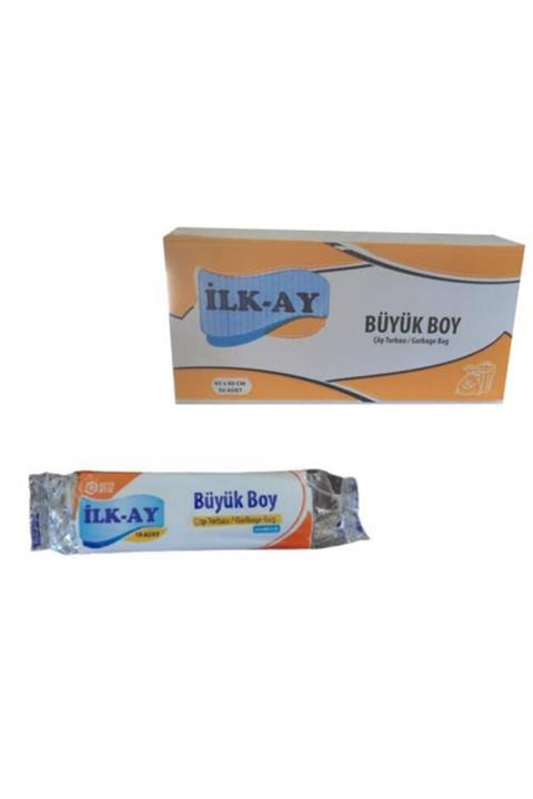 BAYPACK Ilkay Çöp Torbası Büyük Boy 65x80 Siyah (1 Koli 50 Adet)