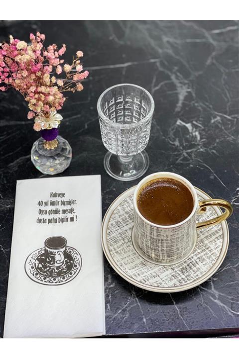 Sensoria Yazılı Sunum Servis Peçetesi Yazılı Konuşan Peçete Kahve Servis Sunum Peçetesi 100 Adet