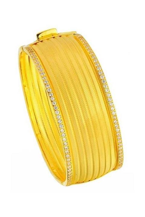 BİLEZİKHANE Trabzon Hasır Kenar Taşlı Kelepçe 50.00 Gram 22 Ayar Altın