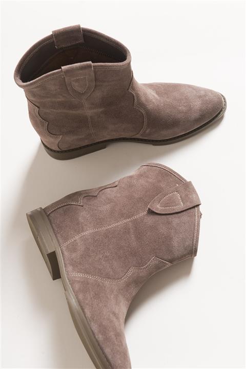 LuviShoes 88140 Vizon Süet Kadın Bot
