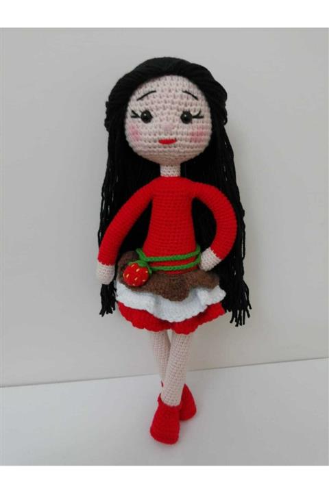 OYUNCAKPARK Çilekli Magnolia Bebek Amigurumi Organik Oyuncak
