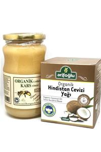 Arifoğlu Organik Hindistan Cevizi Yağı 200ml + Organik Kars Camik Çiçek Balı 500 gr